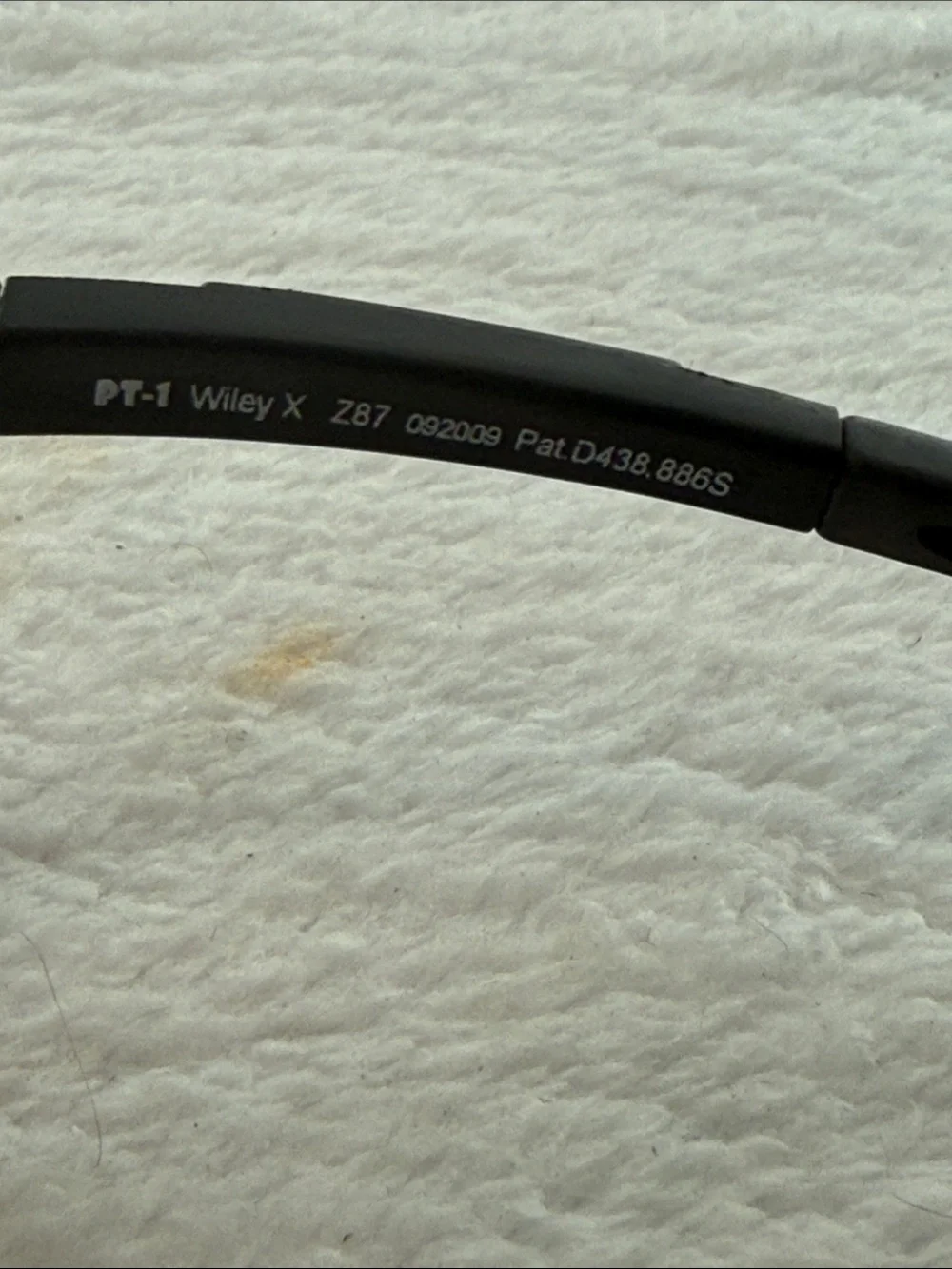 Wiley X PT-1S Sunglasses Gray Smoke Lens Black Frame Z87 Ballistic Made In Italy